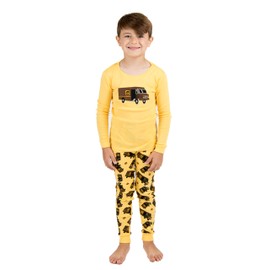 Leveret UPS Truck Kids & Toddler Pajamas Boys Girls 2 Piece Pjs Set 100% Cotton (Yellow, 3 Toddler)