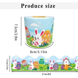 69 Feet Easter Bulletin Board Decorations Easter Egg Bunny Bulletin Board Border Rolled Bulletin Board Trim for Easter Day Classroom Office Bulletin Boards Chalkboard Decoration