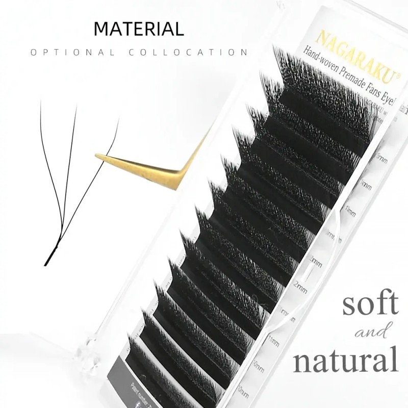 Blister Nagaraku 3d W Shape Curva L Extensión De Pestañas