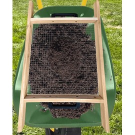 Large Soil Sifter, Dirt Sifter for Gardening, for Use in a Wheelbarrow, Compost Sifter, Garden Sieve for sifting Little Rocks/Top Soil/Peat Moss/Worm/Leaves/Loam Soil/Sand/Gravel (Mesh Screen 1/2")