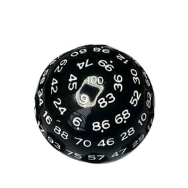 Felimoa 100 Sided Dice Board Game Party Dice Diameter 45mm (Black x White)