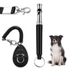 Dog Whistle and Clicker Set, Professional Training Set Dog Training Whistle for Recall with Black Lanyard, Adjustable Frequency Clickers for Basic Commands Behaviour Correction Puppy Home Practice