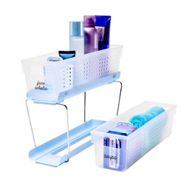 madesmart Mini 2-Tier Organizer w/Div-PP, Blue