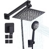Hamckay Shower Head 8'' High Pressure Rainfall, Handheld Shower Combo