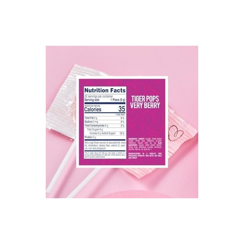 Colombina 1 x Colombina Tiger Pops Very Berry Cherry &
