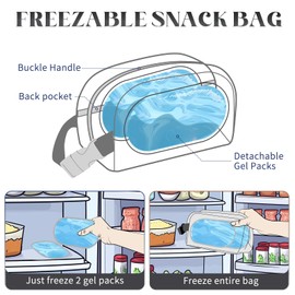 Small Cooler Bag Freezable Lunch Bag for Work School Travel,Leak-Proof Small Lunch Bag for Adults,Freezer Lunch Bags,Freezable Snack Bag Fit for Yogurt