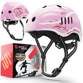 SKATEWIZ Kids Helmet - Bmx Helmet Scooter Helmet Skateboard Helmet - Kids Bike Helmet Kids 8-12 Kids Cycle Helmet - Size S in Pink - Kids Helmets Kids Skate Helmet