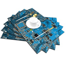 Circuit Board Placemats Set of 4, Geek Circuit Board Placemats Heat Resistant for Dining Table Non-Slip 18x12 Inches
