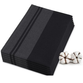 JEMIDI Tea Towels Cotton – 100% Oeko Tex Certified – Set of 6 Tea Towels – Black Tea Towels – Tea Towels – Tea Towel – Dry Towels – 50 x 70 cm