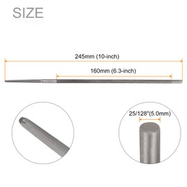 sourcing map 3pcs Chainsaw File, 25/128"(5.0mm) Round Sharpening Hand Files Tool with Spiral Cut for Chain Chainsaw Sharpening, Grinding
