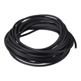 MECCANIXITY Rubber Cord Tube 16ft(5 m) 2mm Dia 1mm Hole Black Hollow Tubing for DIY Craft Beading Necklaces Bracelet