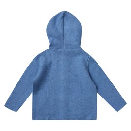 Stellou & friends Cardigan for Baby and Toddler with Buttons in Wood Look, Girls and Boys, High-Quality Clothing Made of 100% Cotton, Perfect for Autumn and Winter, Oeko-Tex Certified, Ocean Blue with