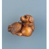 HANDMADE BOXWOOD OJIME BEAD - DOG