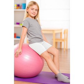 WinZero Girls Shorts Cotton Black Cycling Shorts Girls Over Knee Half Length School PE Dance Summer Shorts for Kids 5-12 Years 4 Pack