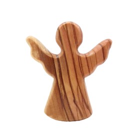 NyxSeat 1 x Wooden Guardian Angel Standing Olive Wood Angel Model Table Decoration Handmade Angel Figurine