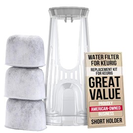 Keurig Filter Replacement Starter Kit - Water Filters for Keurig 2.0, K-Duo, K-Duo Hot & Iced, K Duo Essentials, K-Compact Coffee Makers by PureHQ - Includes Short Filter Holder and 3-Pack Cartridges
