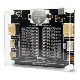 Treedix Cable Tester Board for HDMI Cable Tester Checker 20 LED Light Status Indictor to Check Disorder Short Open and Cross Connection for Standard HDMI Type A, Mini HDMI Type C, Micro HDMI Type D