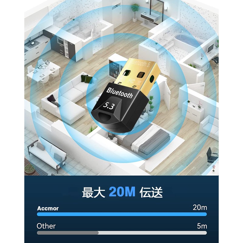 Bluetooth 5.3 Ultra-Low Latency (No Driver Required, Plug and Use