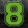 Applicable Pun Varsity Number 8 - Vinyl Decal - Lime