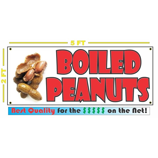 Boiled Peanuts 2x5 Banner sign Full Color
