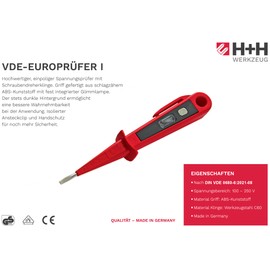 H + H Werkzeug 5 x Lamp Holder Set E27 + 1 x Voltage Tester / Phase Tester 45300 VDE (Installation Lamp Holder Renovation Socket Construction Site Socket)