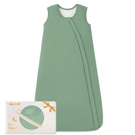 Unnivoll Rayon Made from Bamboo Baby Sleep Sack 6-12 Months 1.0 Tog Baby Wearable Blanket Super Soft Sleeping Sack with 2-Way Zipper for Infant Newborn - Medium Dark Green