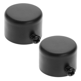 eMagTech Pack of 2 Black End Caps for Window Curtain Rods Metal Seal End Caps Curtain Rod End Plugs for Roman Curtain Rods with 28 mm Diameter