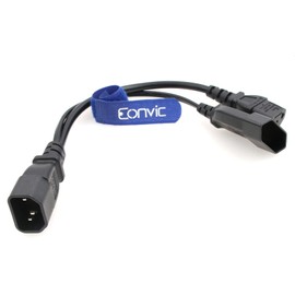 Eonvic IEC320 C14 to C13 Female European Standard Female Conversion Cable Splitter Adapter Cable 30cm