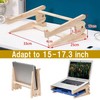 NOELAMOUR Laptop Stand, Vertical Stand, Wood, Easy Assembly, Storage, Improves
