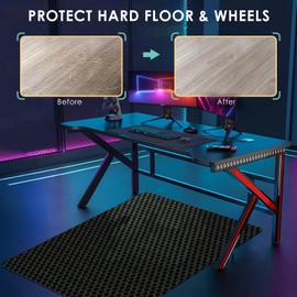 Vicwe Office Chair Mat for Hard Floor, 48"x36" Anti-Slip PVC Computer Chair Mat for Gaming, Easy Glide for Chairs, Multi-Purpose Floor Protector Desk Chair Mat for Home Office