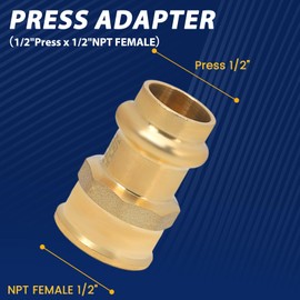 ABBIEMO 10PCS 1/2 inch Propress x 1/2 inch NPT Female Adapter Pressure Copper Fitting ProPress Conenct to Female NPT Pipe Lead-Free