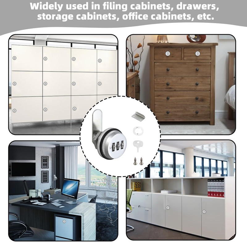 1 Set Cabinet Code Lock Tongues (Silver 30 mm) 3