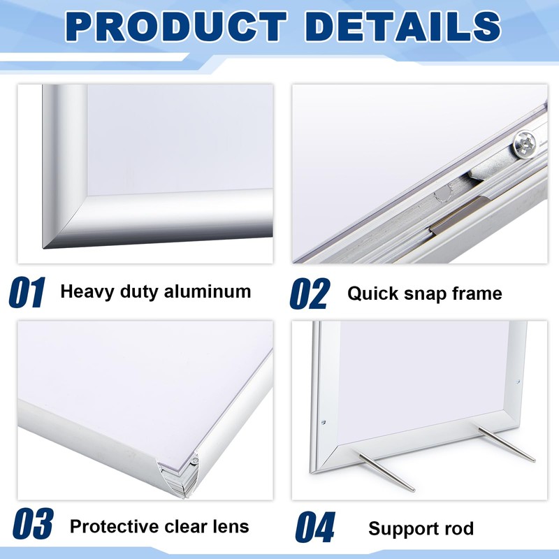 Blulu 2 Pcs Front Load Easy Open Snap Frame Poster/picture