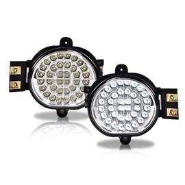 G-PLUS LED Fog Lights Lamp Compatible With 2002-2009 Dodge Ram, Super Bright Driving Fog Lamps w/Switch Driver & Passenger Pair Clear Lens