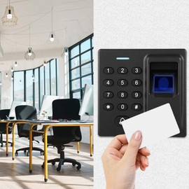 Dc12v Access Control System Keypad Fingerprint Reader Keyless Entry Equipment Coded Electronic Door Locking Device Black for Home