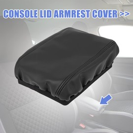 X AUTOHAUX Car Center Console Lid Armrest Seat Box Cover Protector Replacement Microfiber Leather for Honda CRV 2017-2021 Black