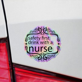Holographic Decal Stickers of Drink with A Nurse Premium Waterproof Vinyl Decal Stickers for Laptop Phone Accessory Helmet Car Window Mug Tuber Cup Door Wall Decoration NVCVER3g24010HO