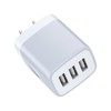 USB Outlet AC Adapter Charger, 3 Ports, Simultaneous Charging, 15.5