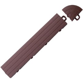 BlockTile R0US5212 Interlocking Ramp Edges Without Loop, Brown, 14-Pack