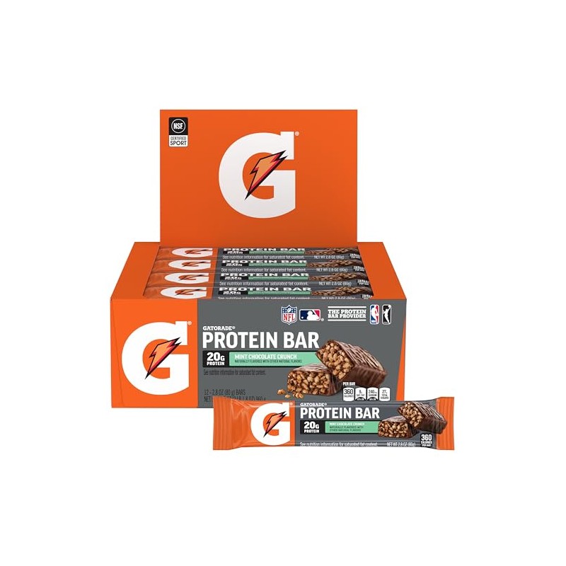 Barras de recuperación de proteínas de suero Gatorade, 12 unidades