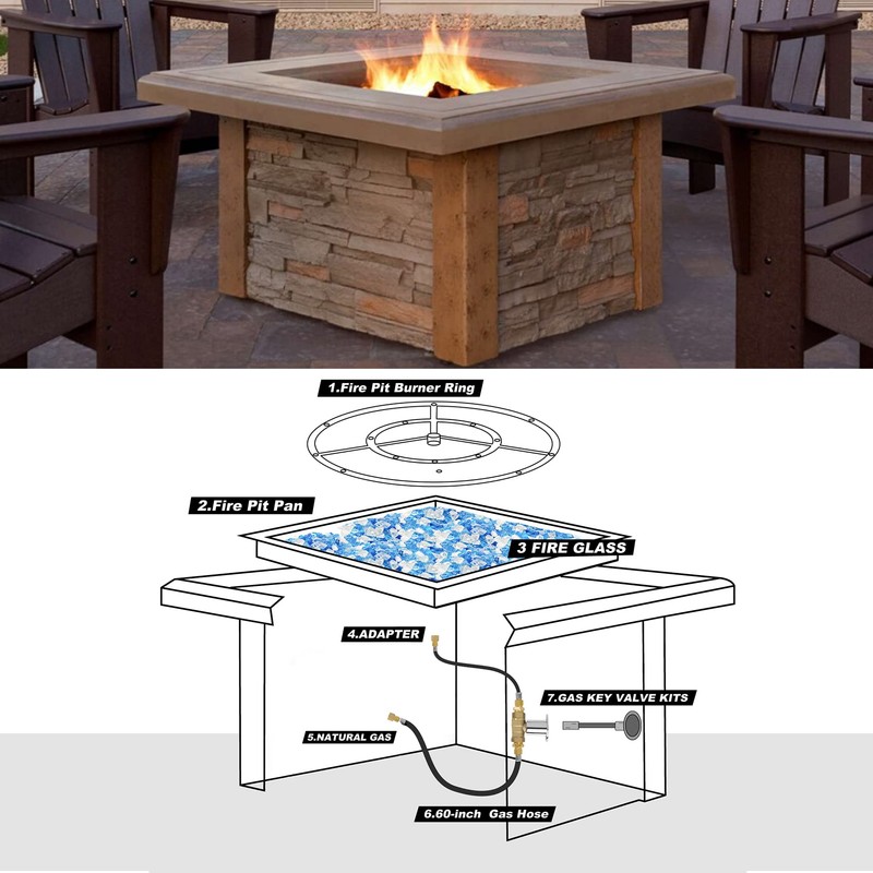 Skyflame Natural Gas Connection Hose, Complete NG Fire Pit Installation