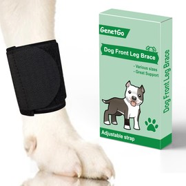 GenetGo Dog Canine Front Leg Brace Paw Compression Sleeve Joint Wraps - Protects Wounds Stop Licking & Prevents Injuries, Sprains Helps with Loss of Stability from Arthritis - XXSmall