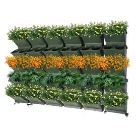 WANLECY Vertical Wall Planter with 30 Pots, Self Watering Vertical Garden Wall Stackable Living Wall Planters Indoor/Outdoor Decor for Flower, Herb, Vegetables (60 Pockets)