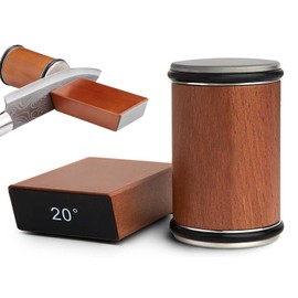 Afilador Cuchillos con Lijadora con Rodillos, Afilador de Cuchillos Rodante Profesional. Afilador de Cuchillos Rodante, con Angulos de Afilado de 15° y 20° Grados (Marrón)