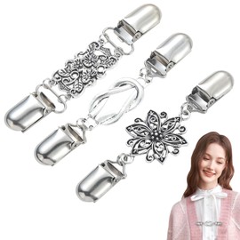 3 Pcs Vintage Sweater Clips - Waist Cinch Clips, Dress Clip Back Cinch, Shawl Cardigan Collar Clip to Tighten Dress & Pant Waist Tightener for Women
