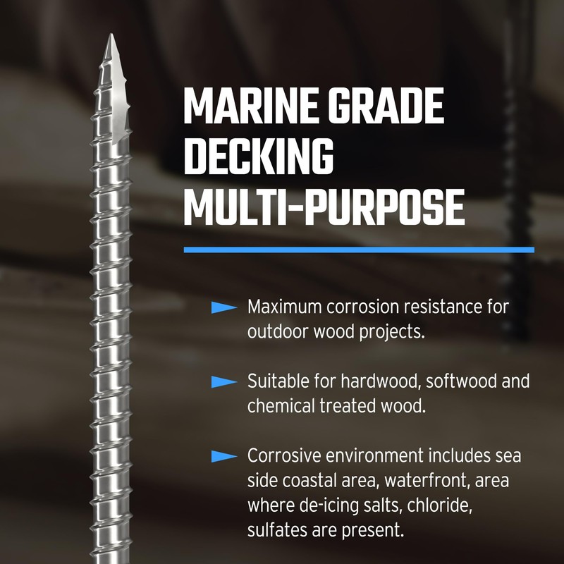 FM FastenMon #10 x 3 Marine Grade Type 316 Stainless