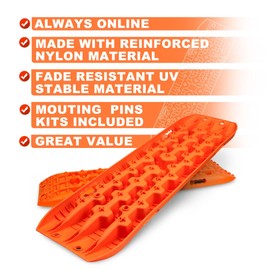 X-BULL New Recovery Traction Tracks Sand Mud Snow Track Tire Ladder 4WD (Orange, 3gen)