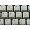 Russian Cyrillic New Keyboard Sticker with Orange Lettering ON Transparent