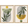 SIGNWIN Poster Set Mid-Century Green Desert Plant Palm Leaf Polygons