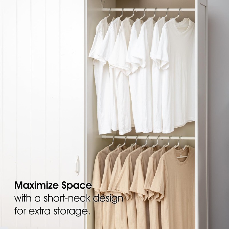 SHIMOYAMA Non-Slip Metal Clothes Hangers - 5 Pack, Space-Saving Short